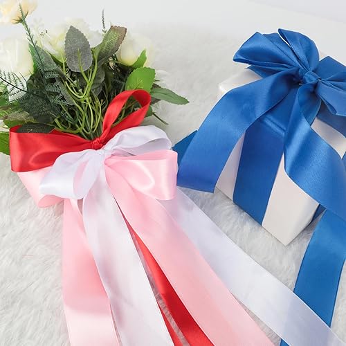 Miniatura 4 de NESCCI - Cinta de 100 yardas, cinta de satén de 1-12 pulgadas, cintas de satén de una cara, perfectas para envolver regalos, decoración de boda,