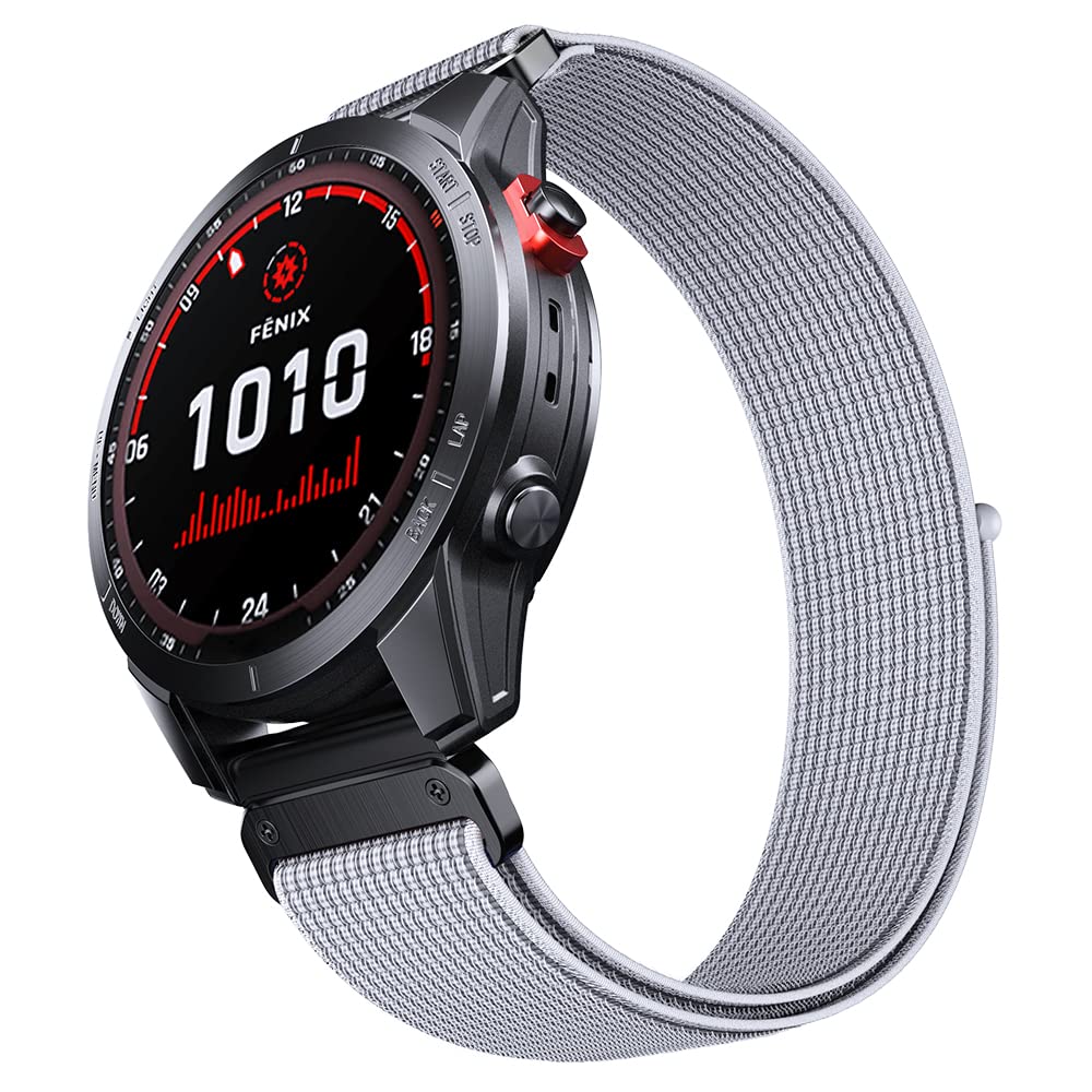 ANBEST 22mm Nylon Armband für Garmin Fenix 7/Fenix 6 Pro/Fenix 5 Armband, Schleife Klettband für Fenix 7 Pro/Fenix 6/Epix 2/Forerunner 945/955/965/935 Ultraleichtes Ersatzarmband