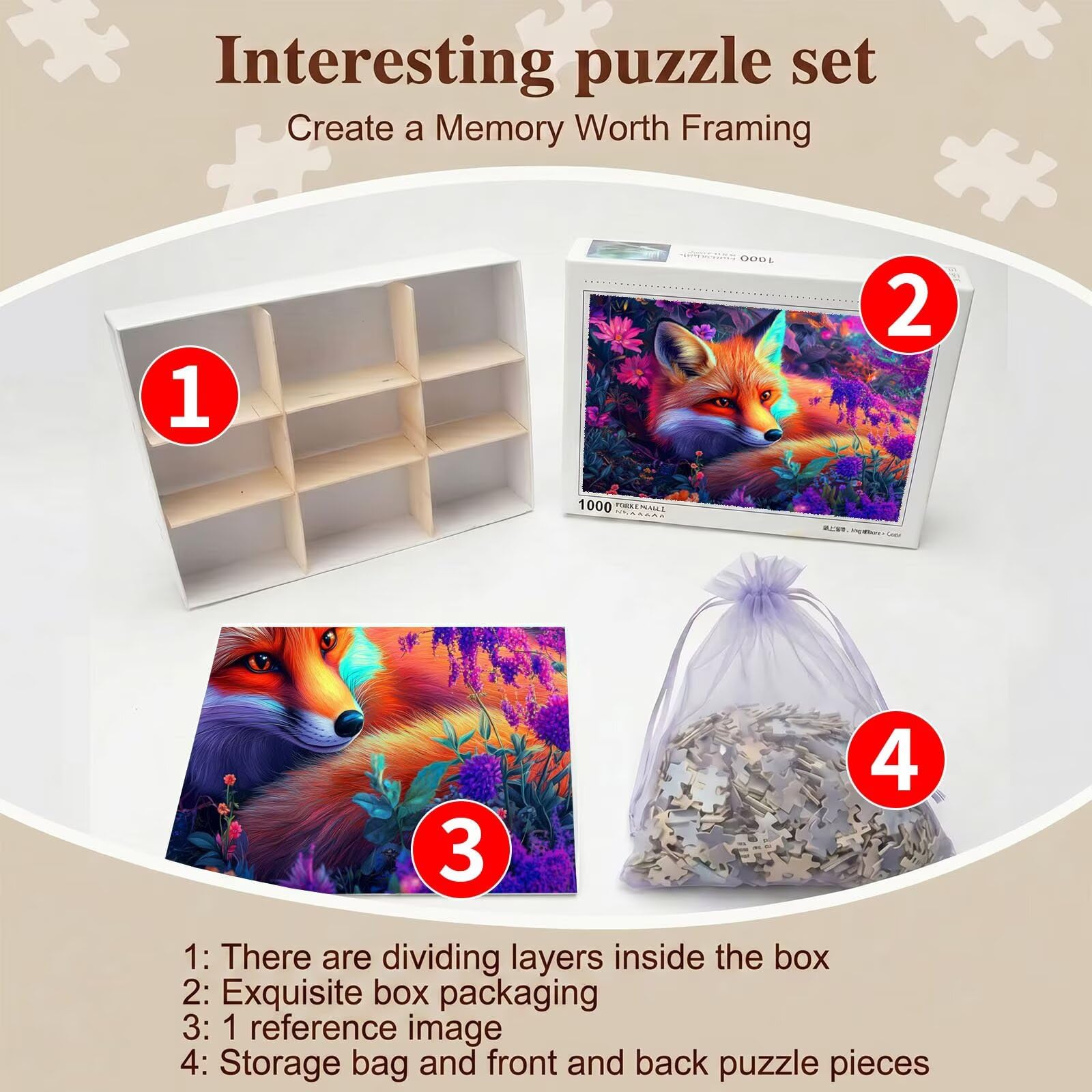 Puzzle 4000 Teile, Holzpuzzle Erwachsene [AAA], Impossible Game 141 x 87 cm, Kniffliges Denksport Spiel für Männer Frauen, Familienspiel, DIY Home Dekor,Geschenk für Geburtstag, Blume Tier f0-375