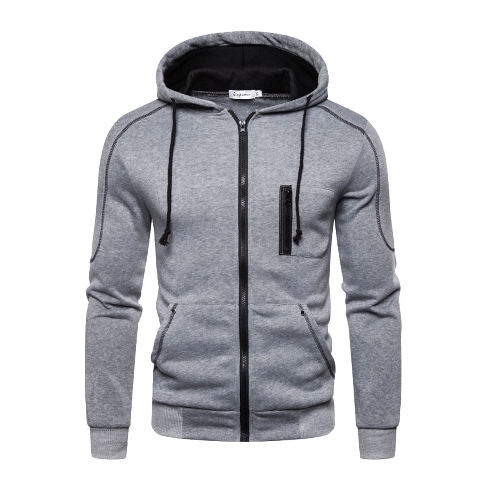 Genérico Sudadera con Capucha con Cremallera, De Felpa, Chaqueta Cremallera Sudadera Capucha para Hombre, Feo Suéter Navideño para Hombre De Talla Sudaderas Polar Mezcla Algodón Corte Holgado