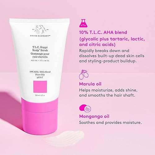 Miniatura 4 de Drunk Elephant T.L.C. Happi - Exfoliante para el cuero cabelludo – 6.1 fl oz/6 fl oz – Clean Clinical – Sin sulfatos – Libre de crueldad animal –