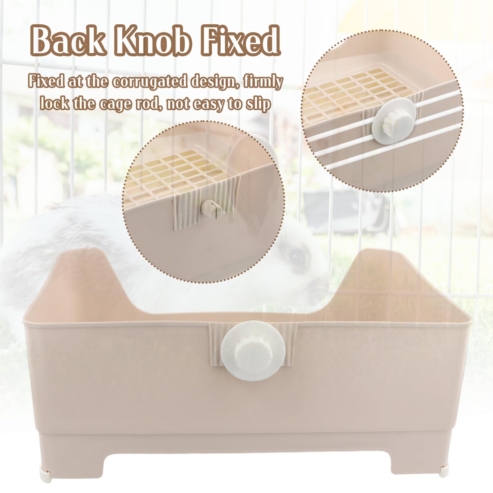 Cassetta Lettiera Per Conigli E Piccoli Animali - Con Griglia, Ganci Per Gabbia, In PP Resistente, Facile Da Pulire