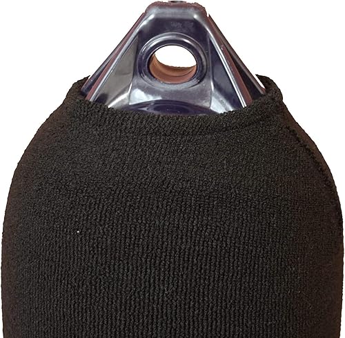 QOGIR Fundas de guardabarros de barco premium cubiertas negras para guardabarros para barcos, se adapta a guardabarros de barco para guardabarros de