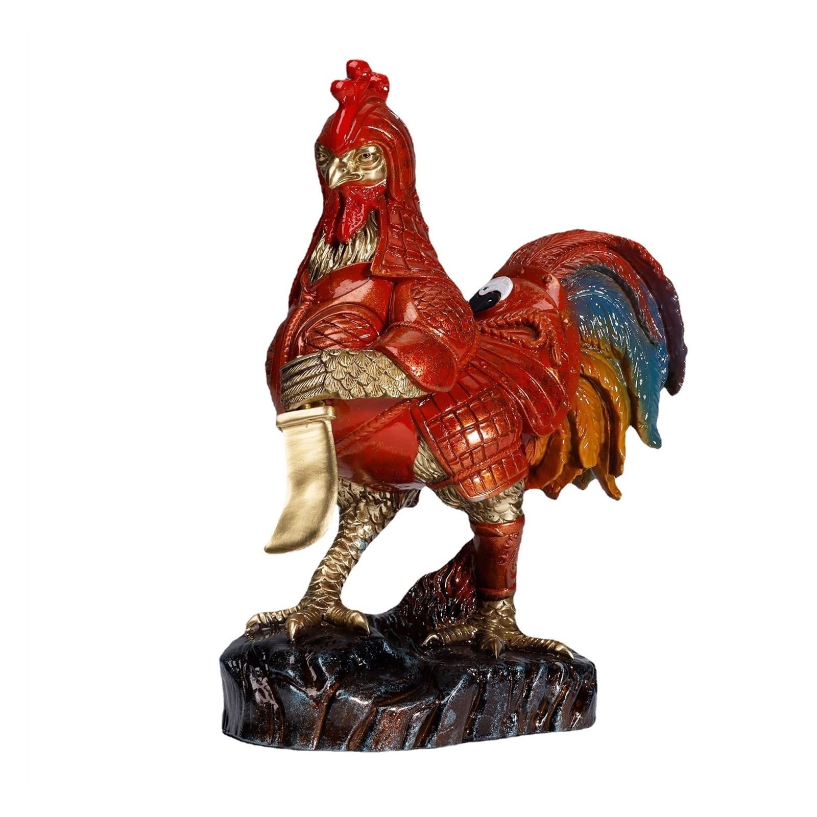 ZZlei2yu-12 Home Decor Ornament Combat Chicken Ornaments Zodiac Chicken Copper Sculpture Crafts Home Entrance Living Room Decorations Decoration Housewarming Opening Colorful Ornament