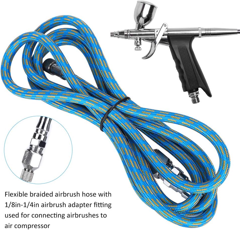 Airbrush Air Hose, Airbrush Hose Nylon Braided Air Hose Braided Airbrush Air Hose Adapter Kit Airhose for Spray Gun Air Compressor
