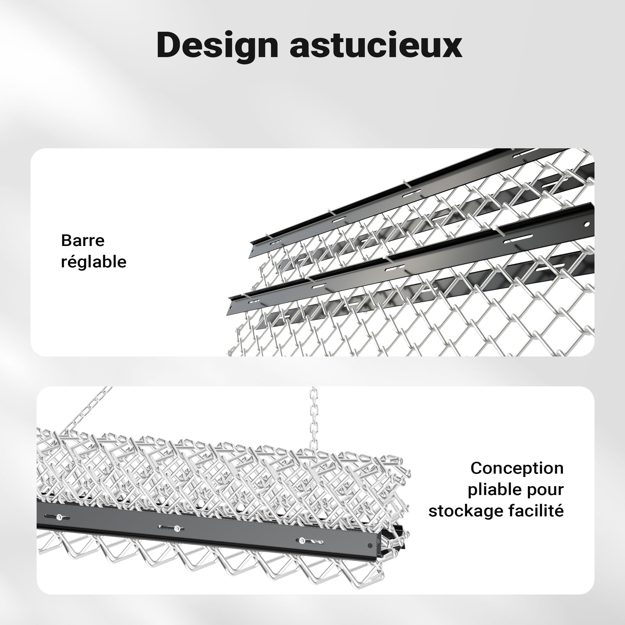 Wiltec Herse de prairie Chaîne 155x123,5cm avec chaînes Pliable Acier Herse traîné Tracteur à gazon ATV UTV Scarification Équipement agricole Travail du sol Entretien pâturage Herse émousseuse Hersage