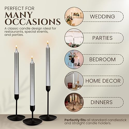 Miniatura 110 de Axiom Candles Velas altas sin goteo de 10 pulgadas sin perfume y sin humo, 9 horas de tiempo de combustión, velas cónicas para el hogar, cenas