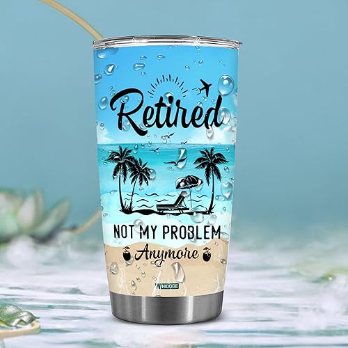 Miniatura 6 de WHIDOBE Regalos de jubilación  Regalo de Navidad para jubilación  Jubilado no es mi problema más  Taza de jubilado para hombres, mujeres, papá,