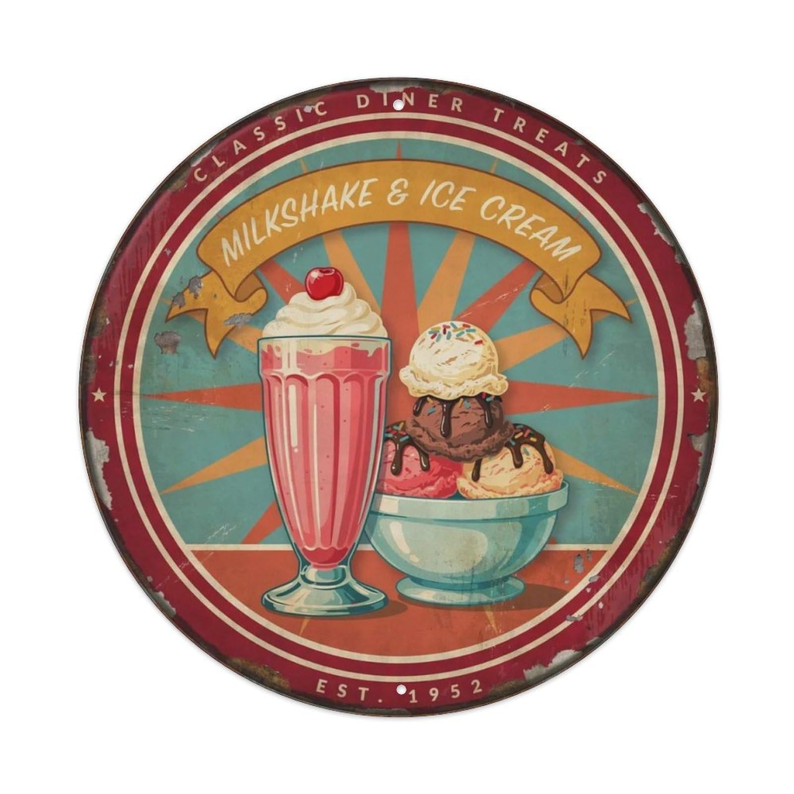 Retro-Milkshake Metal Tin Sign Plaque