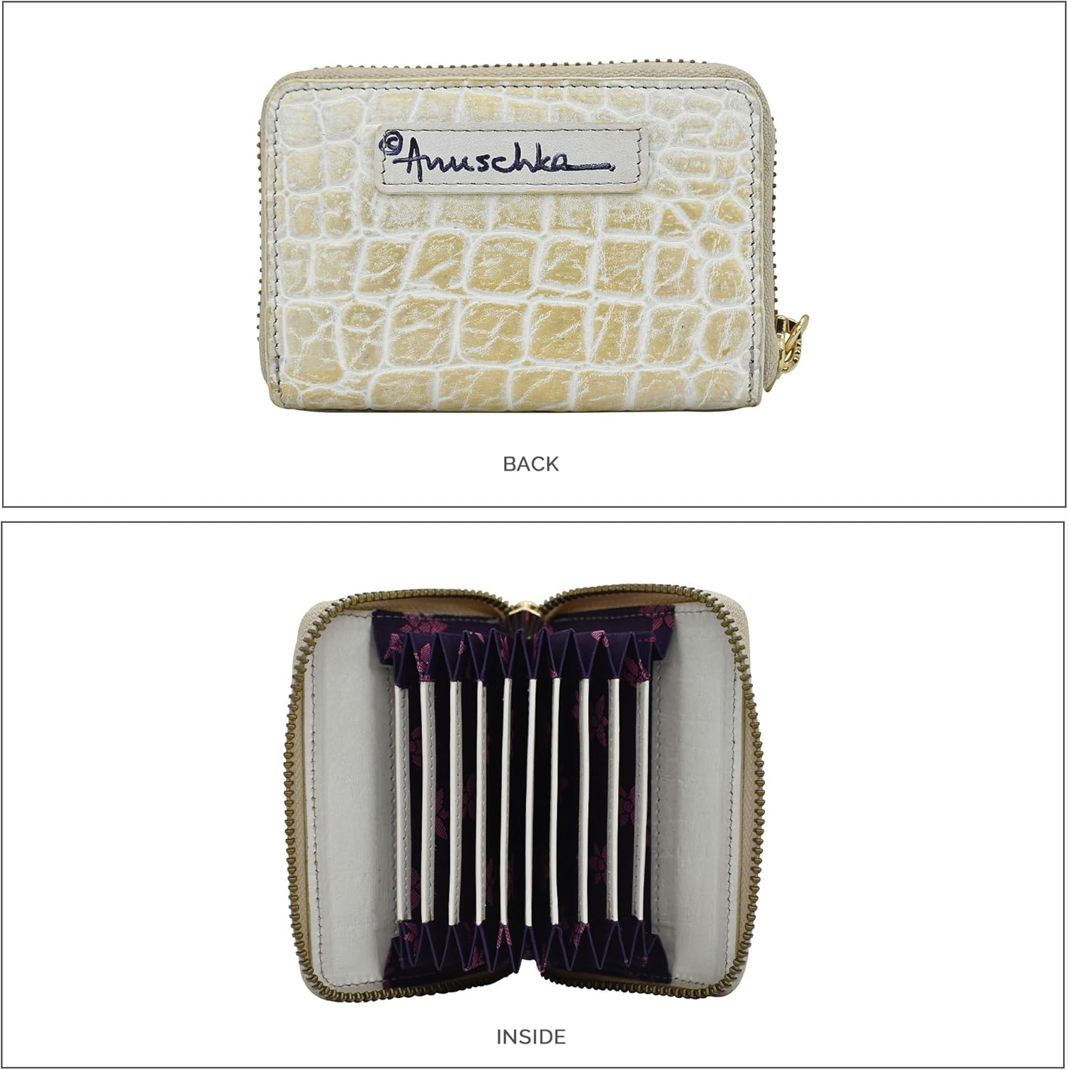 Anuschka Women’s Original Hand-Painted Genuine Leather Accordion Style Credit and Business Card Holder