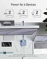 Vista 4 de Anker Estación de Carga Nano (67W Máx.), Regleta de Alimentación 6 en 1 para iPhone 16/15, MacBook, con Enchufe Plano y Cable de Extensión Delgado