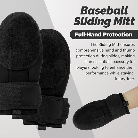 Baseball Sliding Mitt Universal Right or Left Hand Baseball Sliding Glove Sliding Mitt Youth & Adult Sizes,Neoprene,Adjustable Wrist Compression Strap