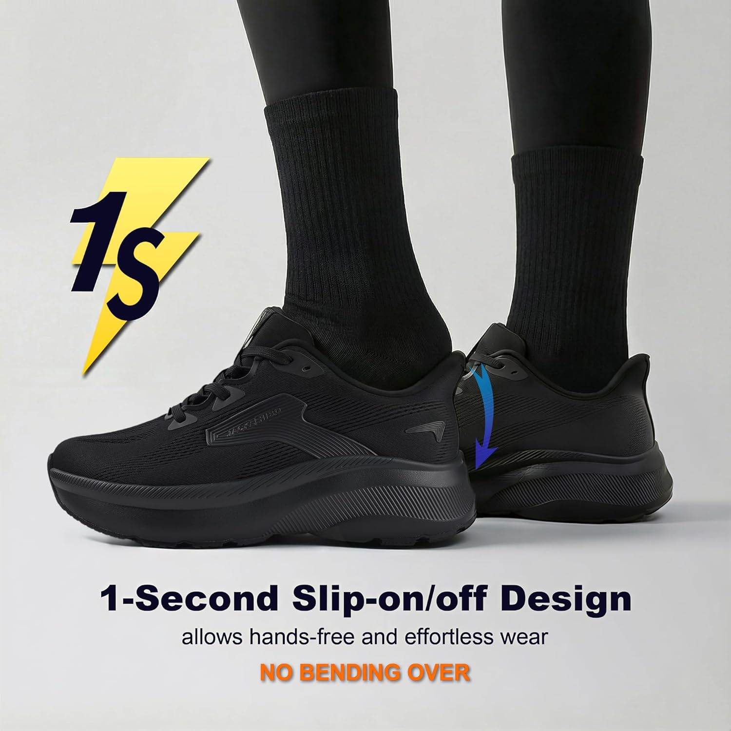 JACKSHIBO Wide Toe Women's Road Running Shoes Slip in Hands Free Support Memory Foam Zero Drop Sole Athletic Walking Tennis Shoes Platform Chunky Sneaker - Image 2