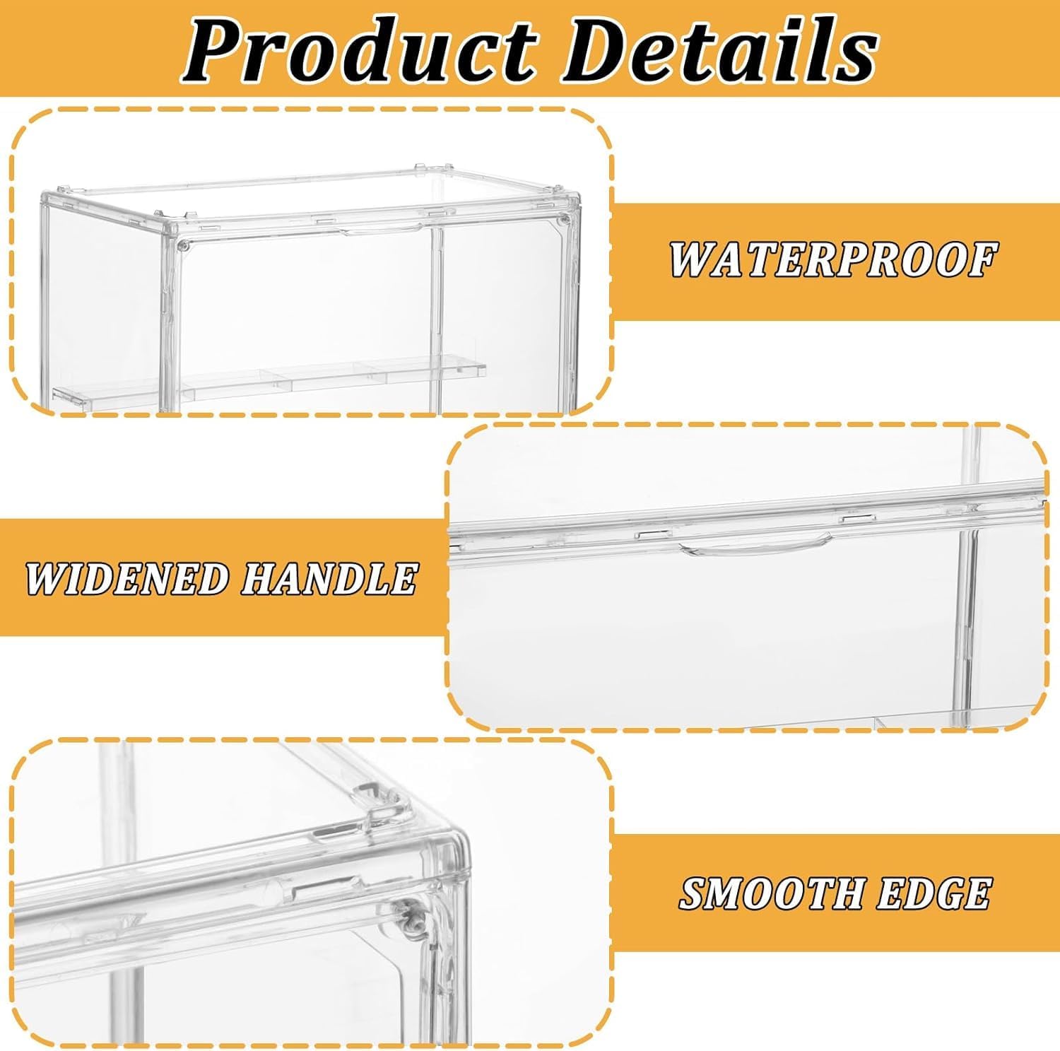 2 Pack Clear Acrylic Display Case for Collectibles, 3 Layer Adjustable Hobby Figure Display Case Box with Magnetic Door, Stackable Blind Box with 3 Shelves for Figurines, Figure, Model 100% Acrylic