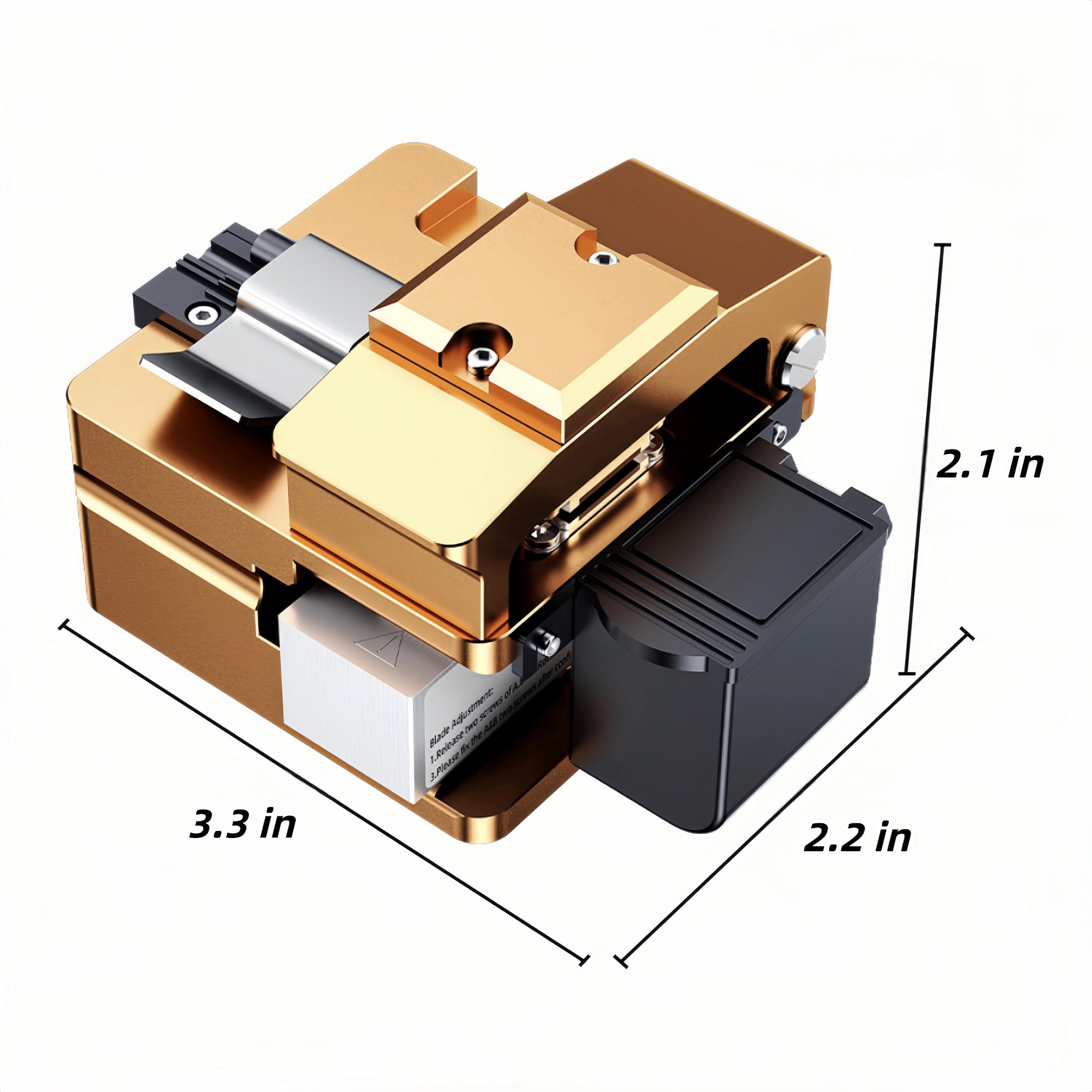 Couperet à fibre optique avec 16 points de clivage, 58 000 clivages, outil de dénudage de fibre de haute précision avec jauge et 3 supports de fibre pour 0,25/0,9/2,5-3 mm