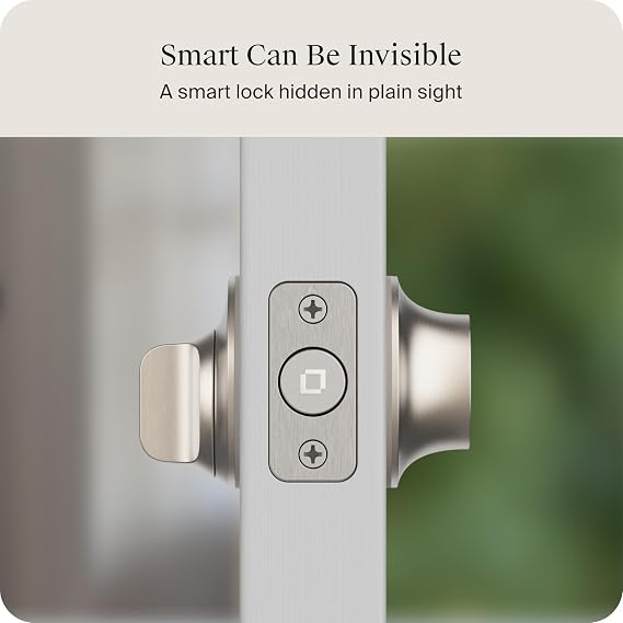 Level Lock Smart Lock - World's Smallest, Most Beautifully Designed Matter-Over-Thread Deadbolt - Level App for iOS & Android | Works with Apple Home (Satin Nickel)