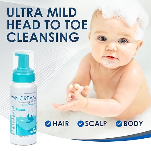 Miniatura 3 de Vanicream Jabón espumoso para bebé, 8 onzas, limpieza suave y humedad, champú para bebés sin desgarros y gel de baño con beta-glucano, formulado sin
