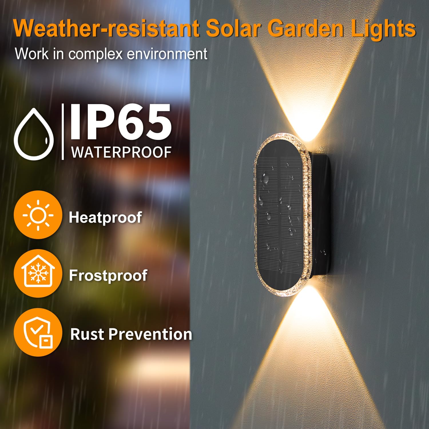 HAMLITE Solar Fence Light for Garden: Weatherproof Dual Direction Lighting, 8 Packs Adjustable 3 Modes - Image 3