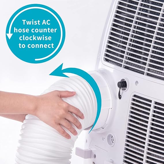 80 Length 5.9 Inch Diameter Portable Air Conditioner Hose, AC Exhaust Hose Anti-Clockwise Thread Air Conditioner Parts Compatible with Haier, Delonghi and More (Anti-Clockwise 5.9 inch)