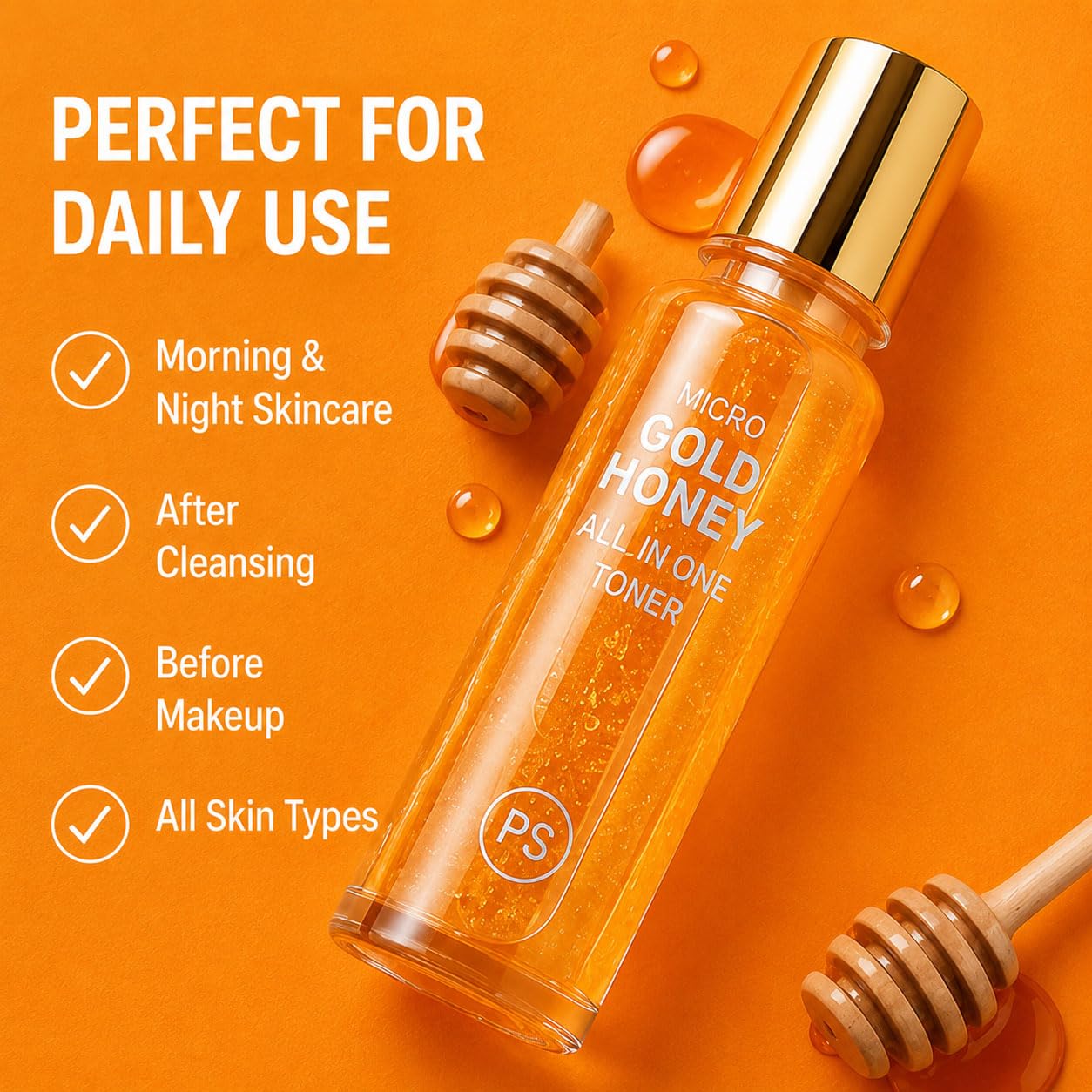 Amazon.co.jp: PRETTYSKIN 24Kゴールド ハチミツ 化粧水 美容液 2in1