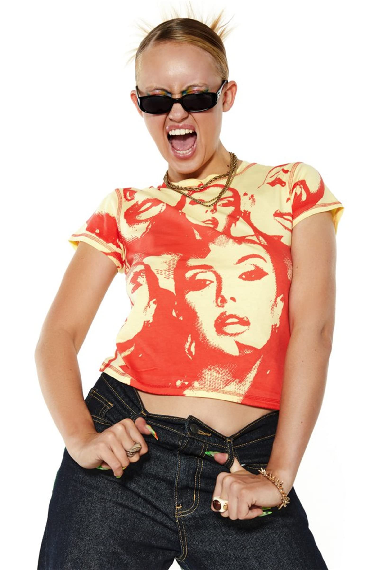 Women Crop Top Y2K Graphic Print Aesthetic Slim T Shirts Short Sleeve Tee Vintage Streetwear Summer Casual Tops