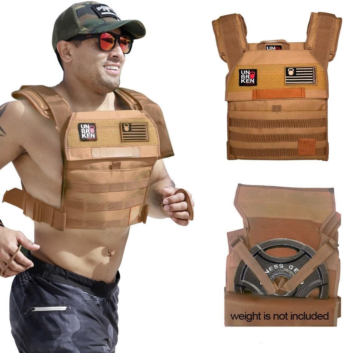 UNBROKENSHOP.COM WOD Weight VEST Weight PLATE CARRIER chaleco Colette (Green)