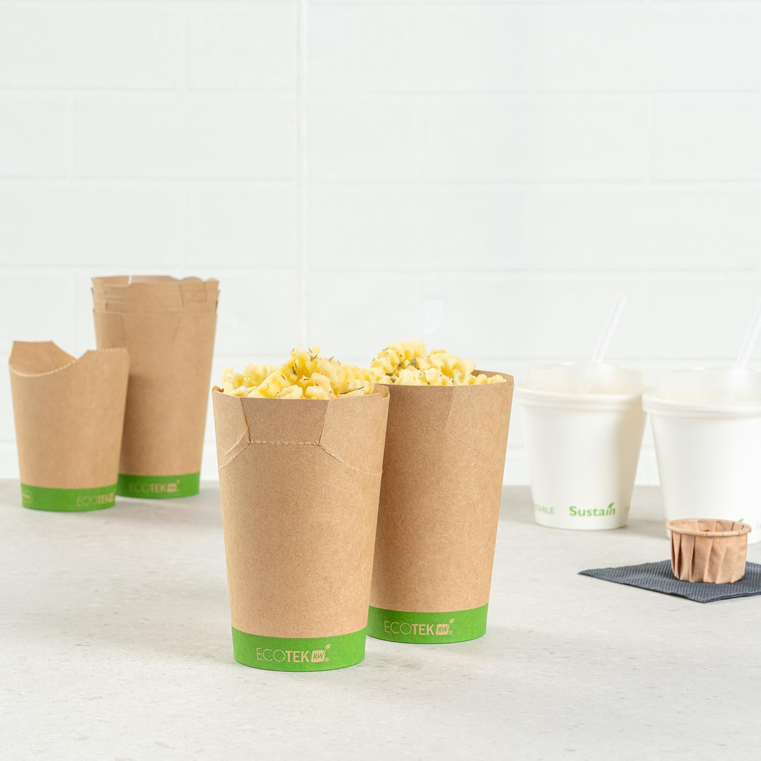 Restaurantware Kraft Paper Cups 100 Count 16 oz Drinking Cups Disposable Beverage Container PLA Lined Round Brown Sustainable Drinkware For Hot And Cold Drinks