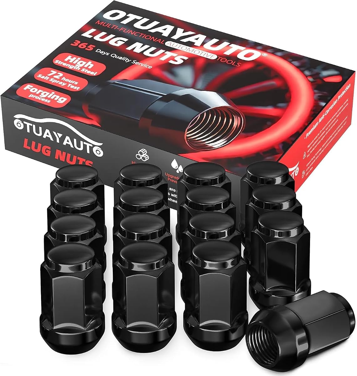 OTUAYAUTO M12x1.5 Lug Nuts - 16PCS Chrome ATV Lug Nut, Cone Seat, 19mm Hex | Replacement for Polaris Ranger XP 900/1000, General 1000, RZR S 900, XP 1000, Pioneer 500, 700, 1000 Aftermarket Wheels
