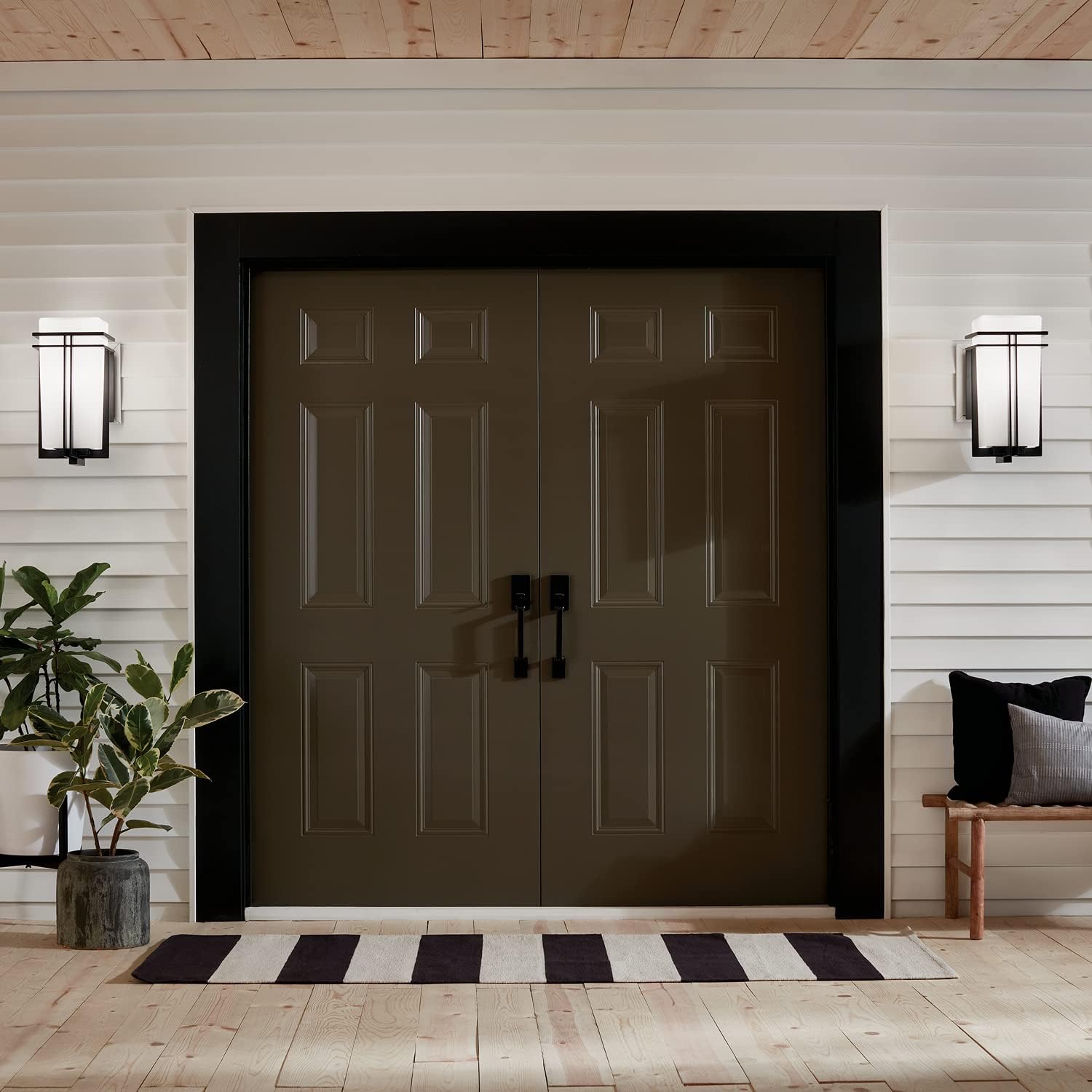 Prоduсt Dеаl Tremillo 17.25 1 Light Outdoor Wall Light with Satin Etched Cased Opal in Black