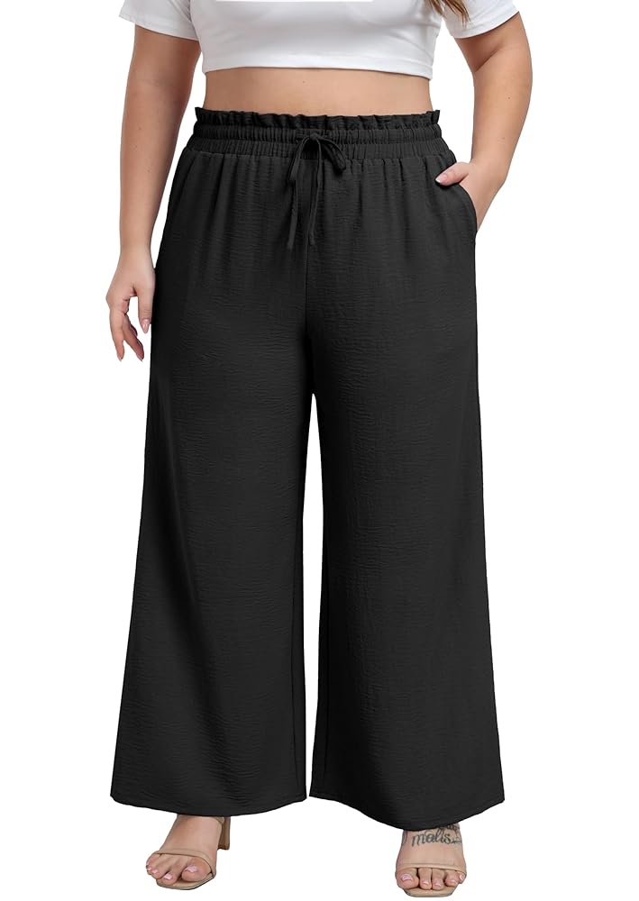 OLRIK Plus Size Pants for Women Long Straight High Waisted