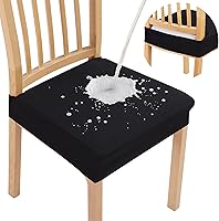 Vista 9 de smiry Fundas de asiento impermeables para sillas de comedor, juego de 4, fundas elásticas de jacquard extraíbles y lavables, sin fundas traseras