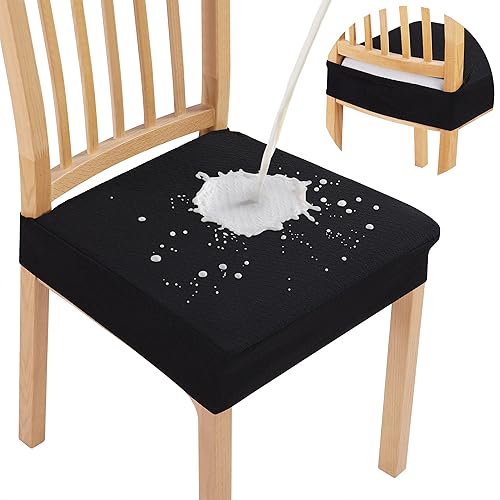 Smiry Waterproof Seat Covers for Dining Room Chairs Set of