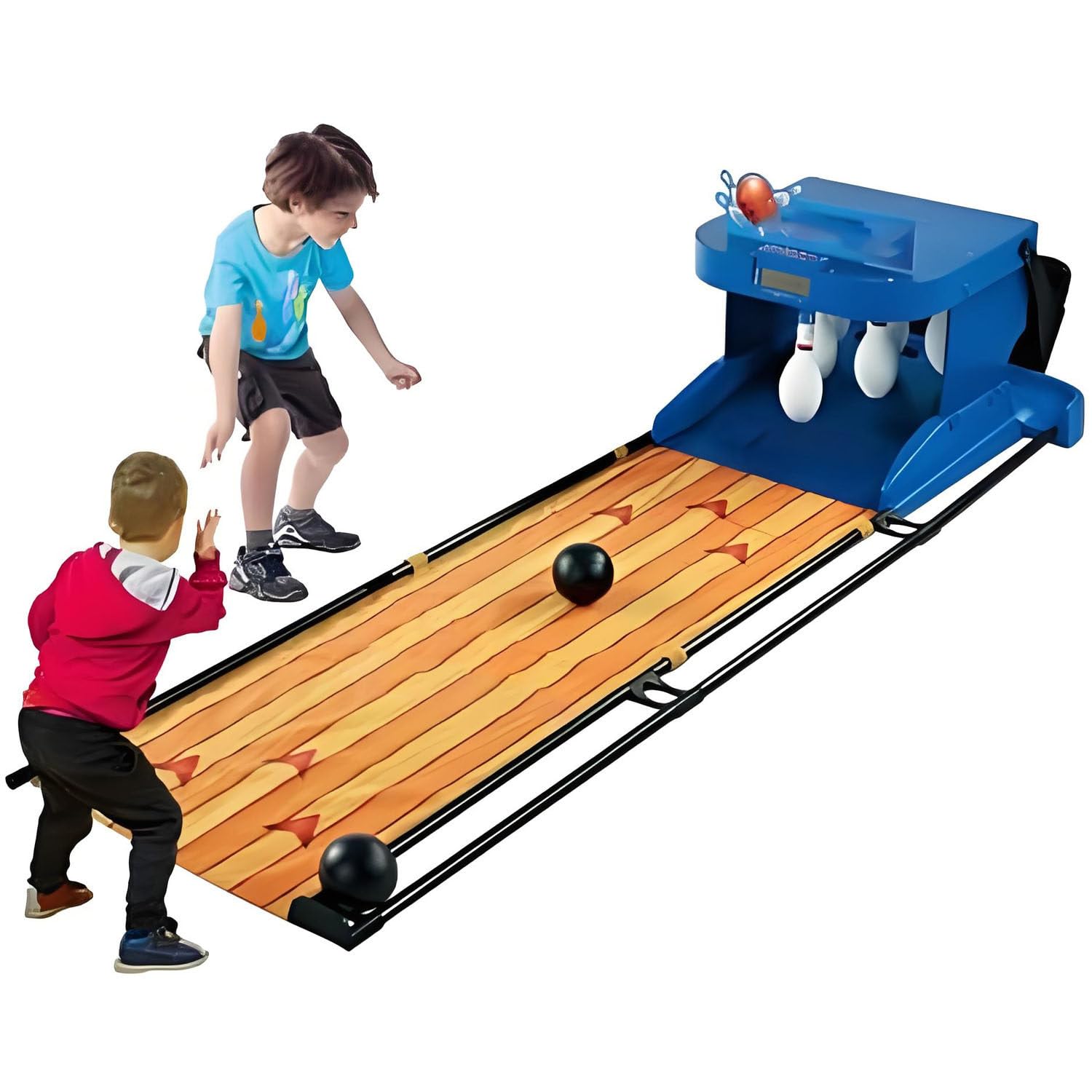 Juego de Bolos electrónico para niños en Interiores - Reinicio automático, Marcador LED, iluminación y Efectos de Sonido, Ideal para casa, Sala de Juegos o para Jugar en Familia 3.5m/11ft