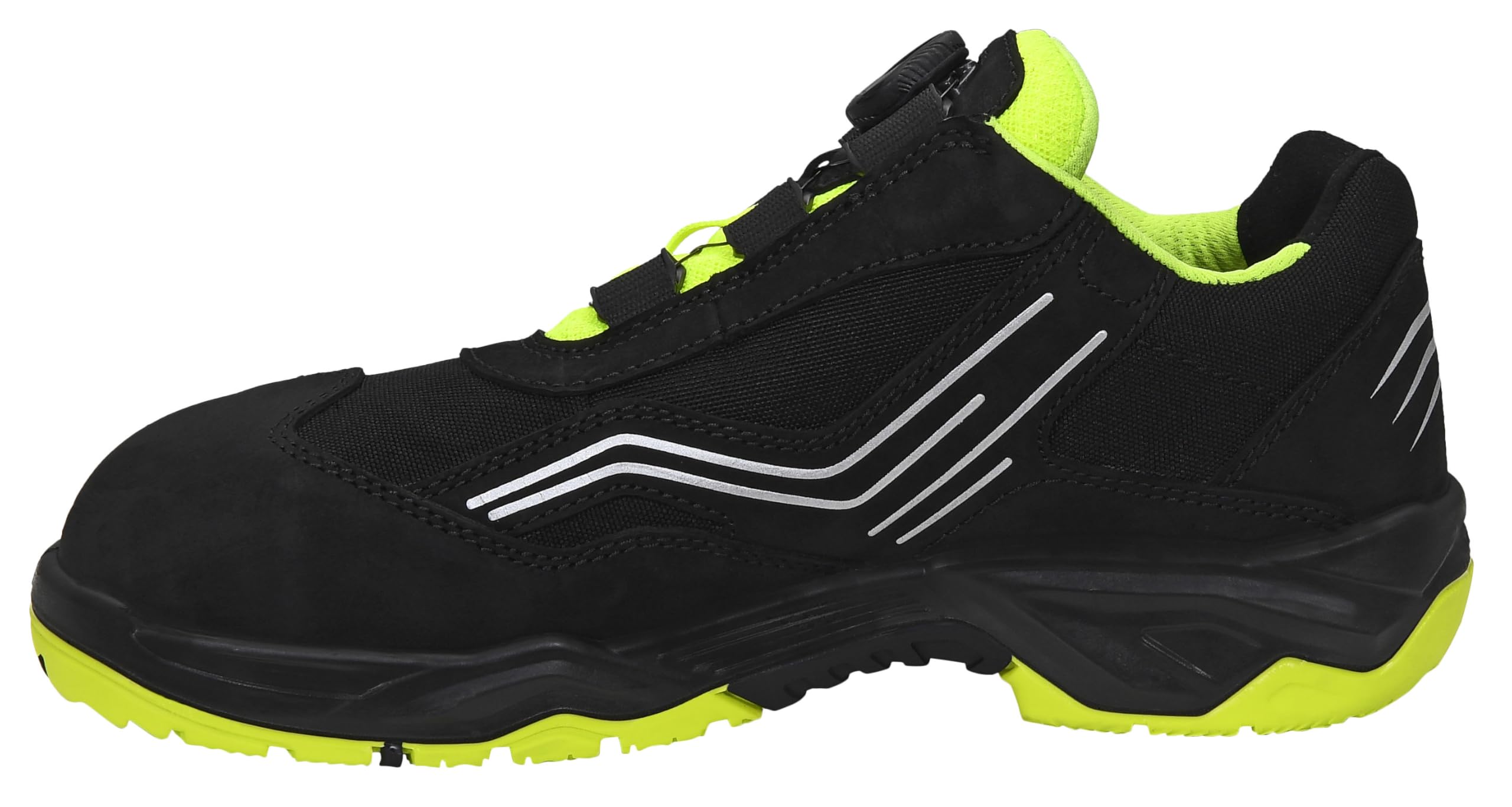 ELTEN Buty ochronne AMBITION BOA Low ESD S2, męskie, skóra/tkanina, stalowy nosek, lekkie, sportowe, czarne/żółte, rozmiar: 45