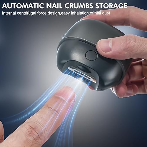 Miniatura 2 de Cortaúñas automático, cortaúñas eléctrico de 2 velocidades con luz, cortaúñas recargable con atrapador, lima de uñas eléctrica para bebés, niños