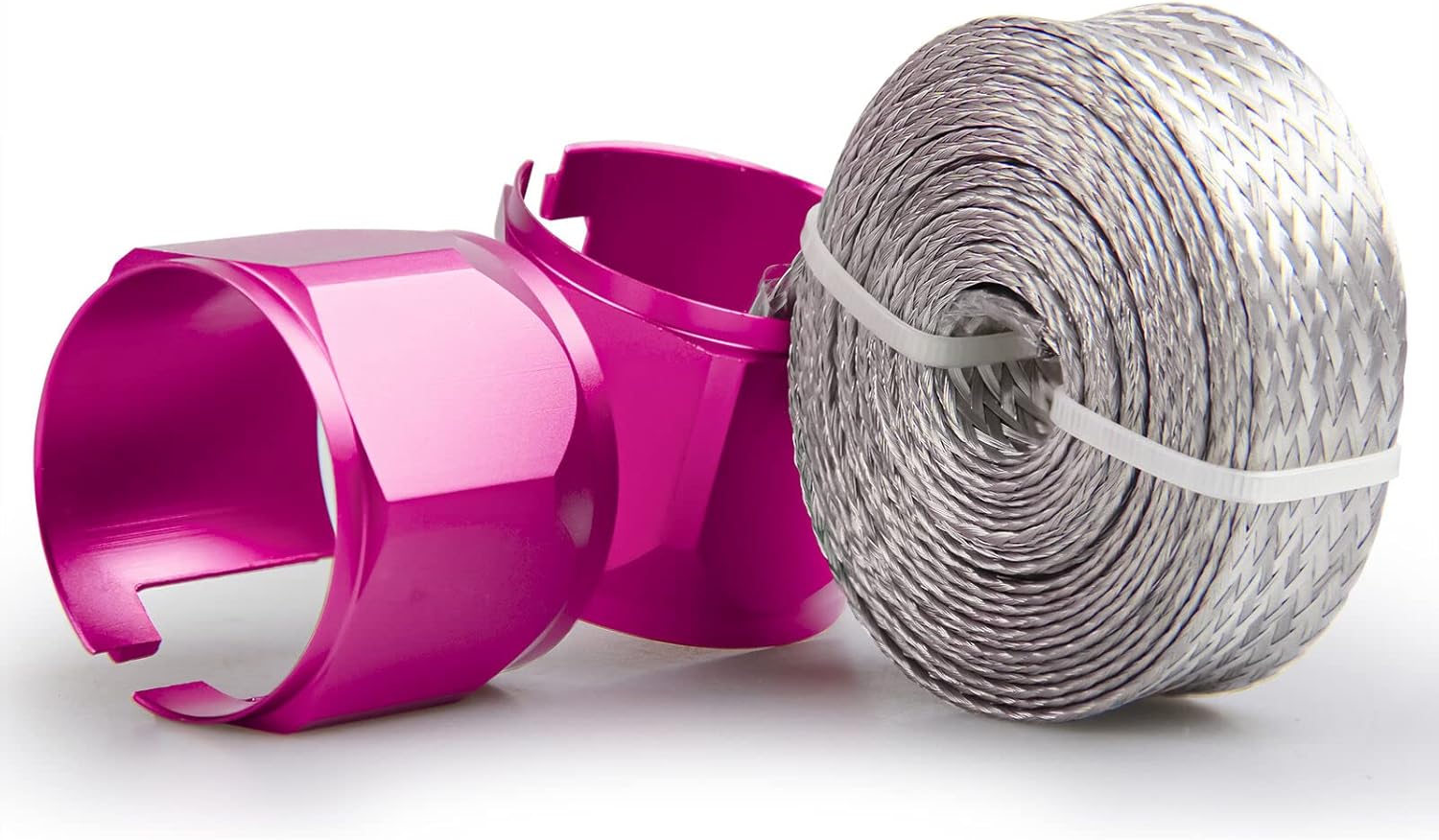 Replacement For 8090 Red Flex-Braided Hose Sleeve Kit with Anodized Aluminum Hose Clamp Covers