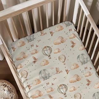 Hot Air Balloon Transportation Pattern Baby Crib Sheets