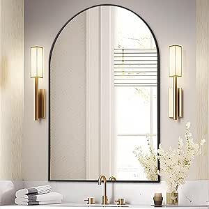 Amazon.com: Fabuday Black Arched Wall Mirror for Bathroom 24x36 - Large ...