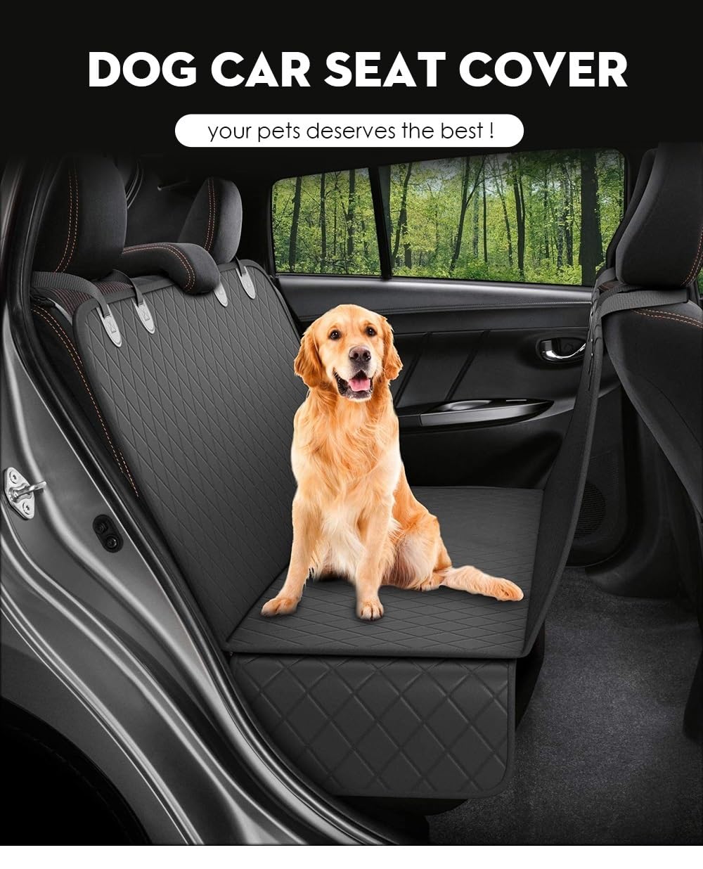Funda Asiento Coche Perro Funda de Asiento de Coche para Perros Pet Travel Dog Carrier Hamaca Protector de Asiento Trasero de Coche Cubre Asientos Coche Perro