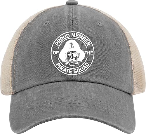 Proud Member of The Pirate Squads hat Baseball Hats AllBlack Mens hat Gifts for Women Beach Cap