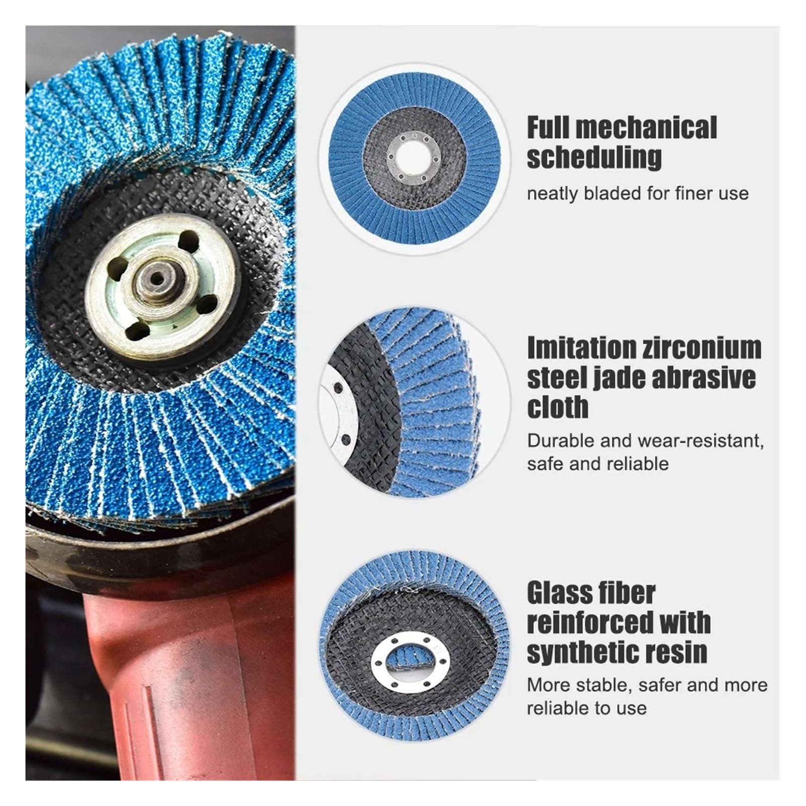 Disco per levigatura e molatura dei metalli, disco Dischi abrasivi lamellari in zirconio 4,5/5 pollici grana 40/60/80/120 1 o 4 pezzi(4pcs 115mm)