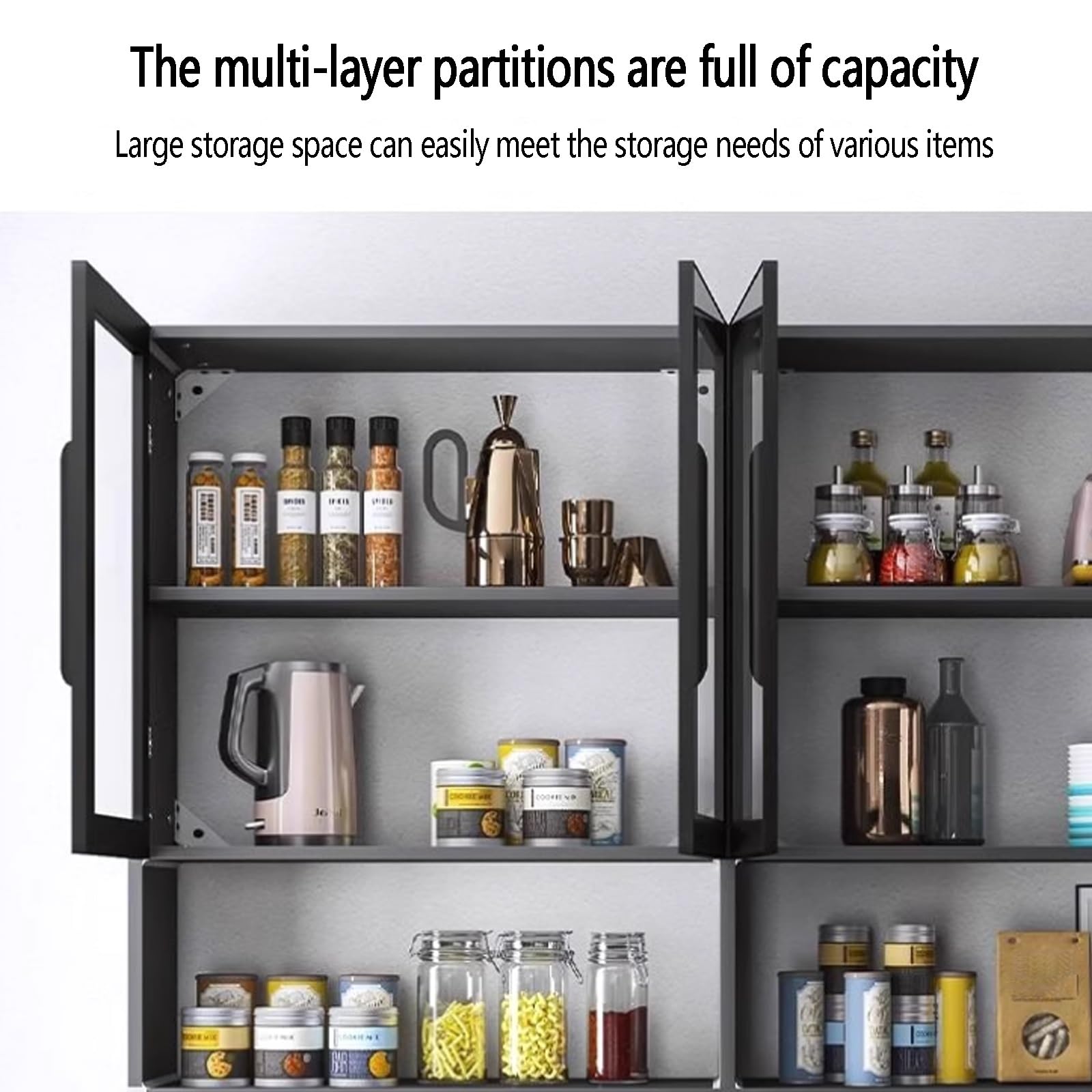 Aluminium hÃängeschrank bad schmal 2/3 lagig Gewürzschrank Für Die Küchenarbeitsplatte mit Glastür Hängeküchenschränke Kosmetikbox zur Wandmontage Wand-Make-up-Organizer Beistellschrank Einfach Einzun