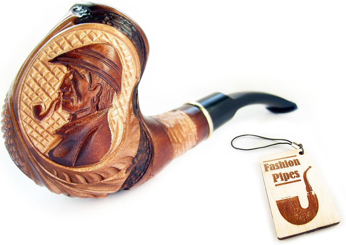 "Detective" Watson Tobacco Smoking Pipe + Pouch! Designed for Pipe Smokers (Wood)