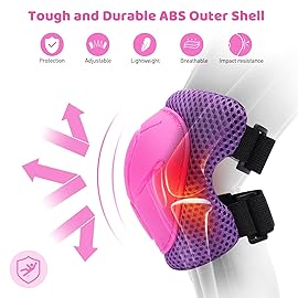 KUYOU Kids Knee Pads Elbow Pads Set - Adjustable Safety Protective Gear for Skating, Cycling, Skateboard, Scooter, and More Durable, Comfortable, All-Round Protection for Kids Ages 3-8
