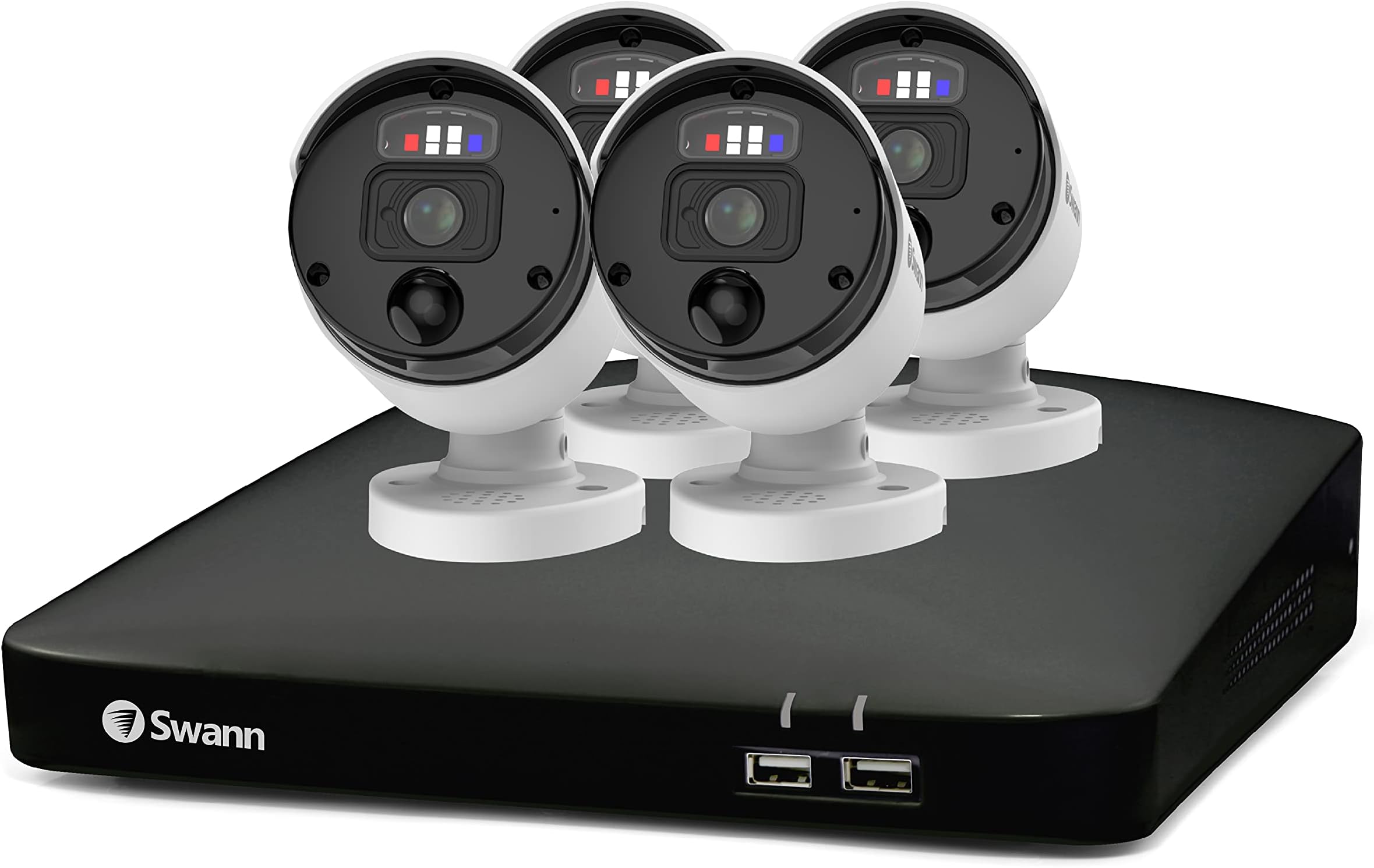Professional NVR Security System with 2TB HDD, 4K UHD, 4 Camera 8 Channel, Wired Surveillance CCTV, Outdoor Indoor, PoE, Colour Night Vision, Heat Motion Sensing, Smart Video Analytics, 889904