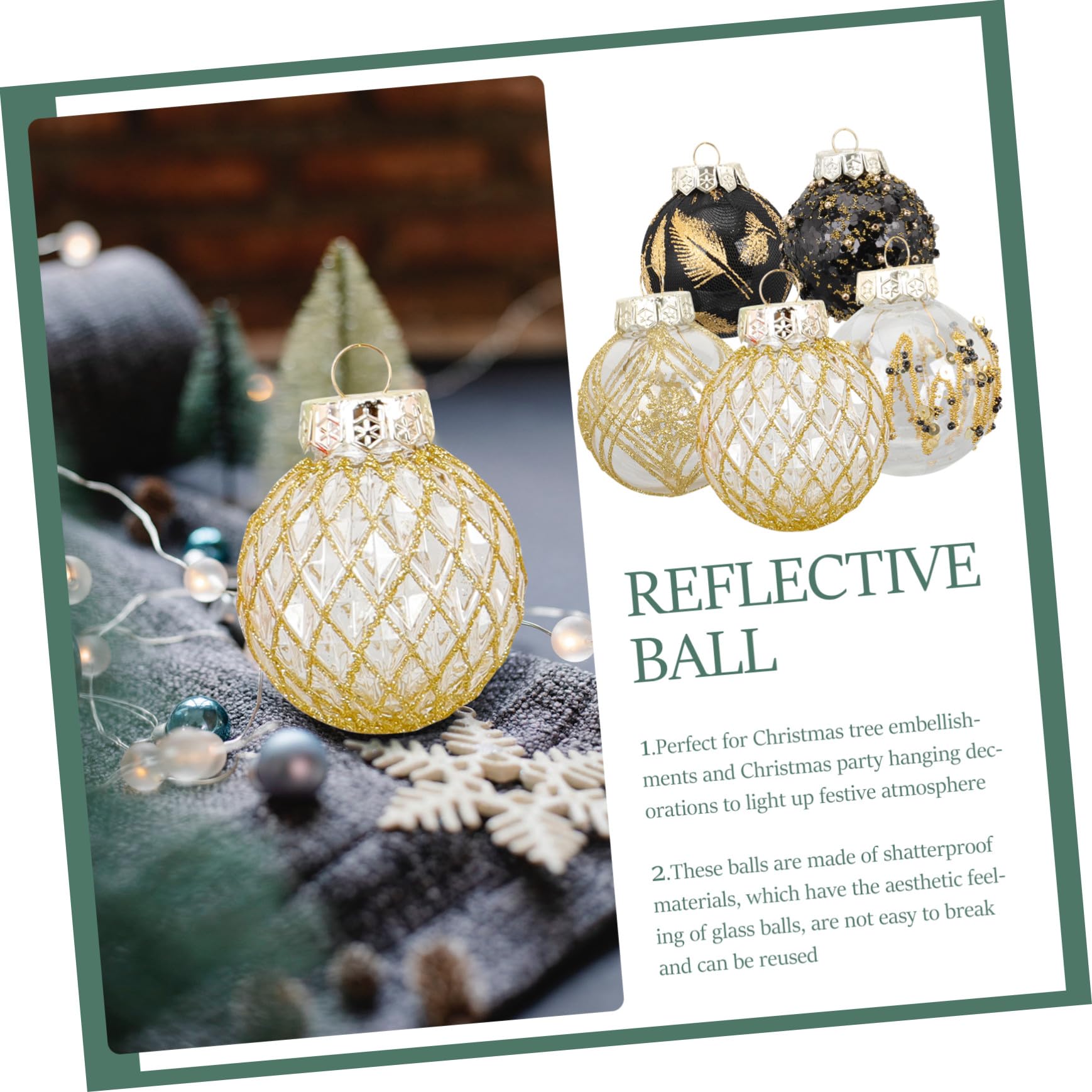 25pezzi Palline di Natale Decorative Sospese Ornamenti Sfera per Albero di Natale di Palline Infrangibili per Decorazioni Natalizie