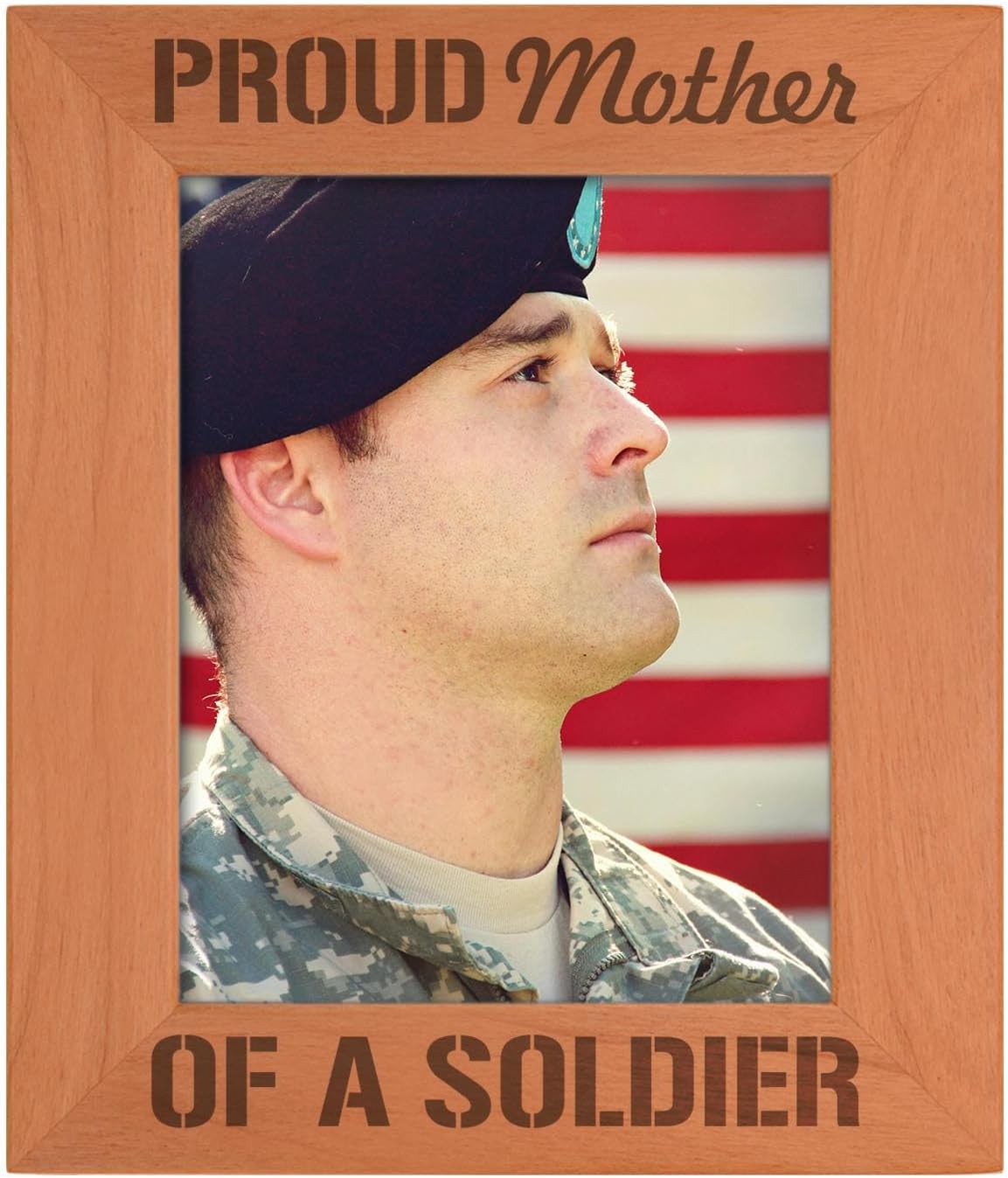 ThisWear Sentimental Photo Frame Proud Mother Of A Soldier Wood Engraved 8x10 Portrait Picture Frame