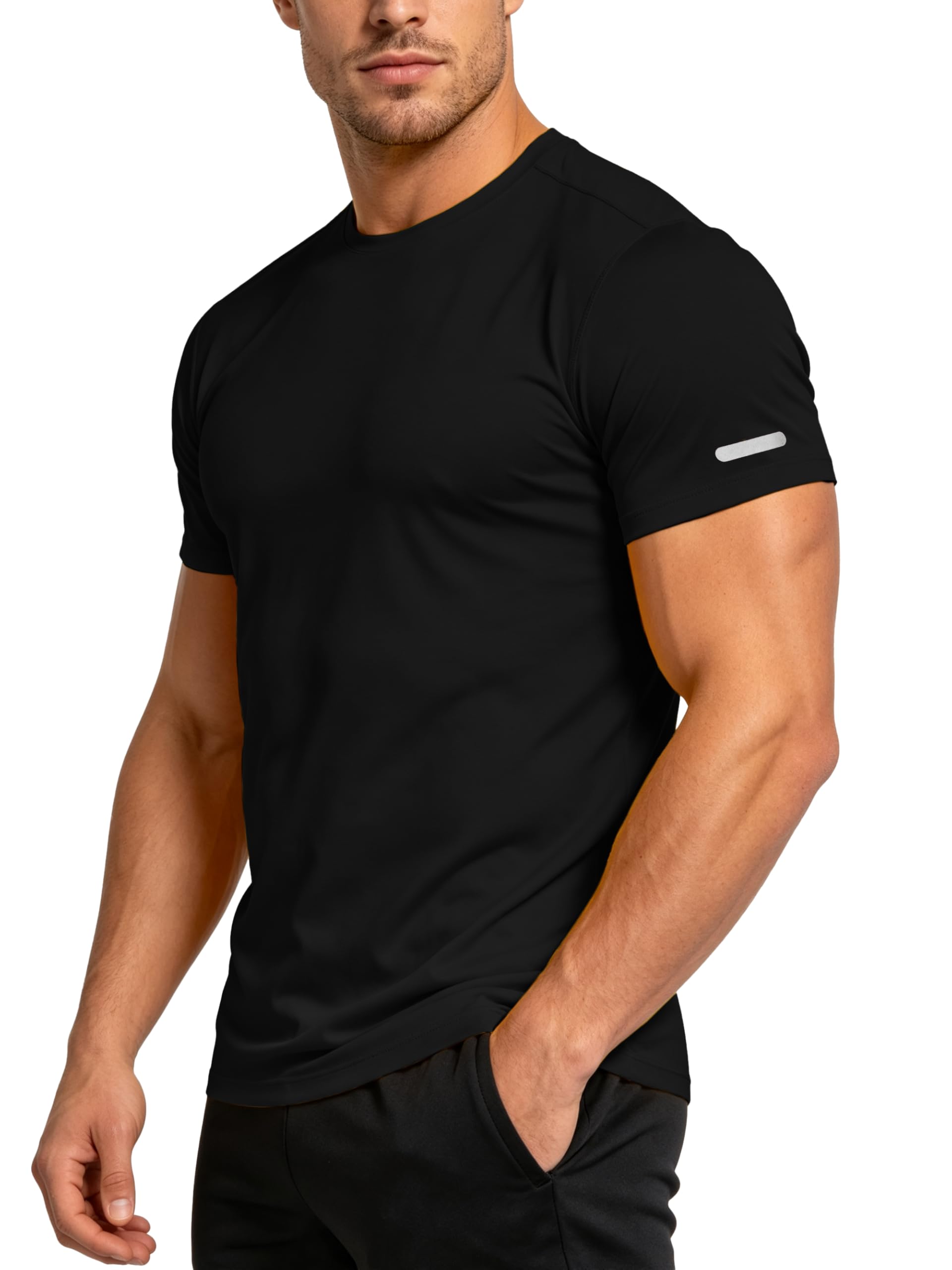 Camisetas de entrenamiento para hombre, absorbe la humedad, secado rápido, manga corta, gimnasio, rendimiento, camiseta deportiva