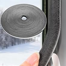 YoleShy 33 Ft Brush Weather Stripping Door Seal Strong Self-Adhesive Weather Stripping Window Seal Soundproofing Windproof Dustproof 0.35 in Wide x 0.2 in Thick, Grey