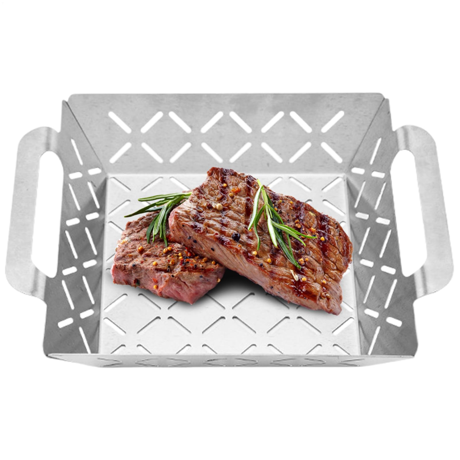 Panier pour barbecue en acier inoxydable avec filet épais pour légumes et viandes